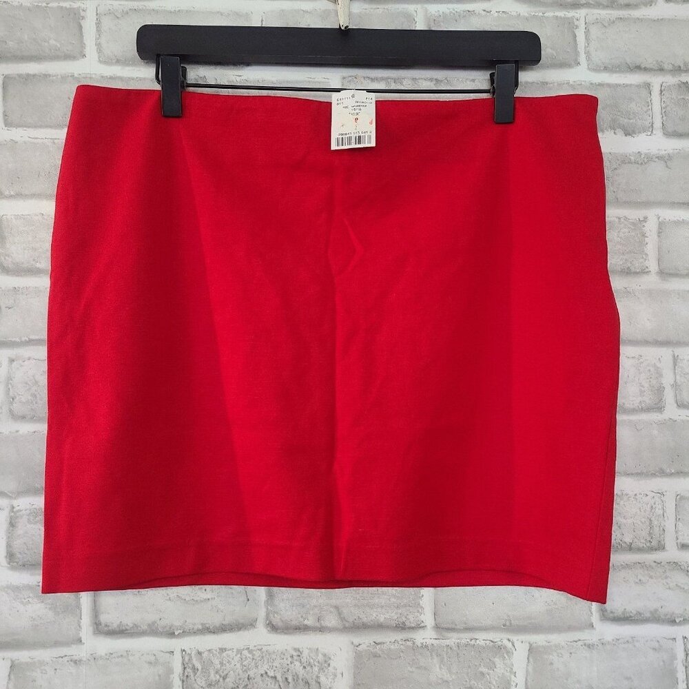 Vintage Le Chateau Red Mini Skirt Made in Canada 15/16 US L NEW Career Casual